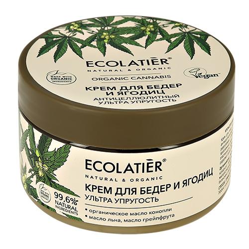 Крем для бедер и ягодиц `ECOLATIER` ORGANIC CANNABIS Ультра упругость (антицеллюлитный) 250 мл