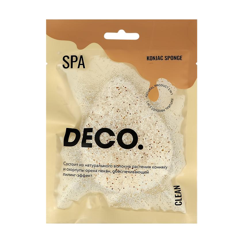 Спонж из конняку `DECO.` CLEAN 2 в 1 с пилинг эффектом