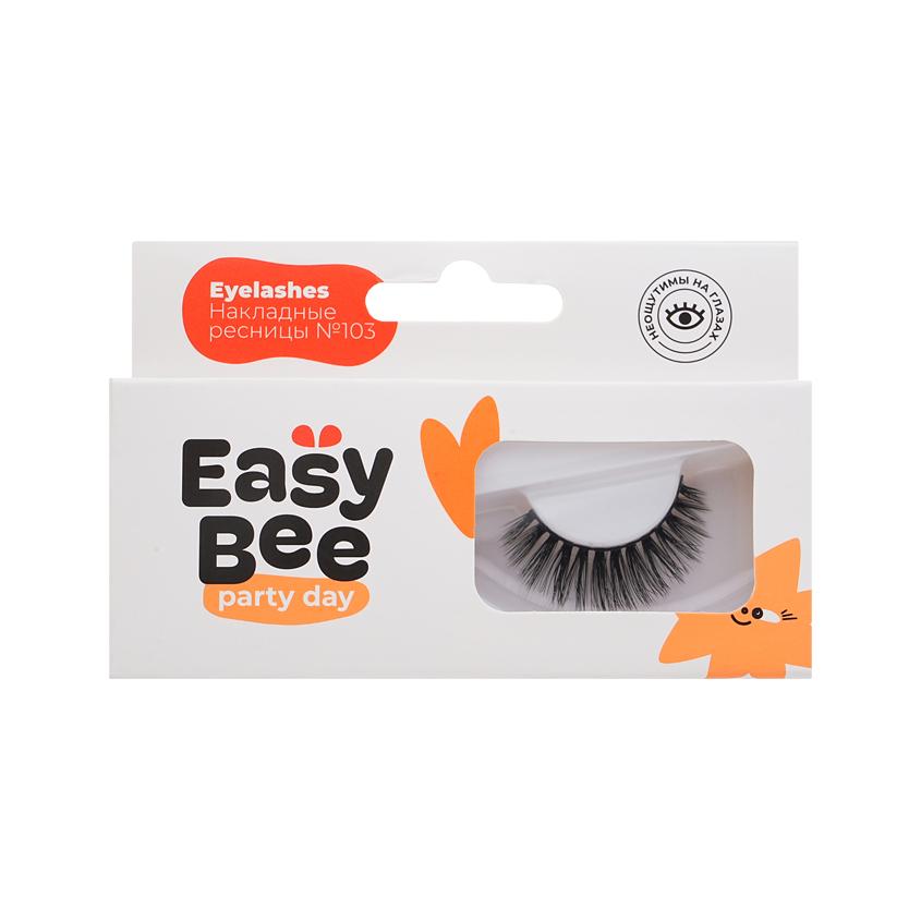 Накладные ресницы `EASYBEE` PARTY DAY EYELASHES FAUX MINK №103 черные с эффектом норки