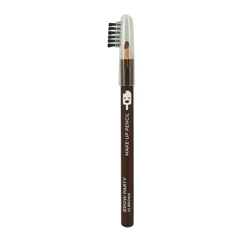 Карандаш для бровей `ISCREAM` BROW PARTY с щеточкой (тон 02 brown)