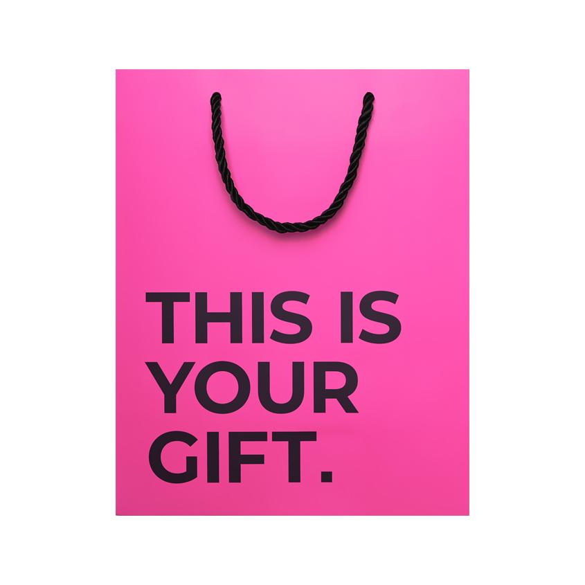 FUN | Сумка бумажная `FUN` THIS IS YOUR GIFT pink в ассортименте (M)