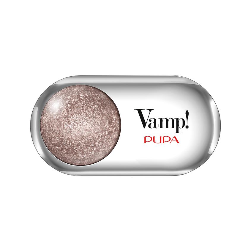 Тени для век `PUPA` VAMP! WET&DRY запеченные сияющие тон 404 Холодный темно-серый