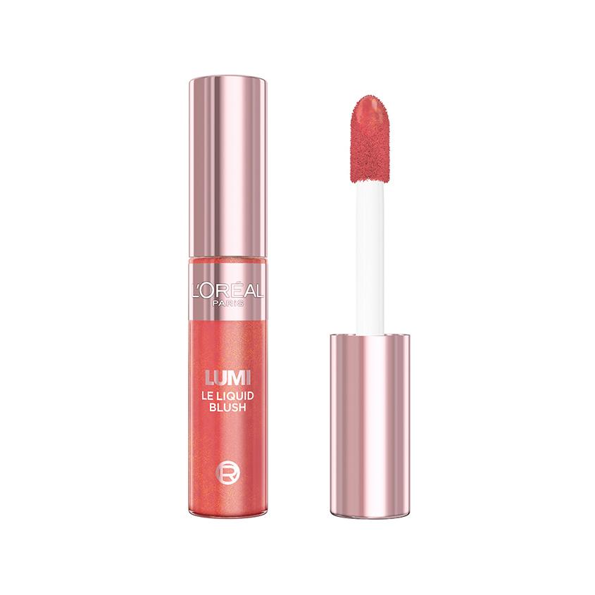 Румяна для лица `LOREAL` LUMI LE LIQUID BLUSH жидкие сияющие тон 625 Glowy gold pink