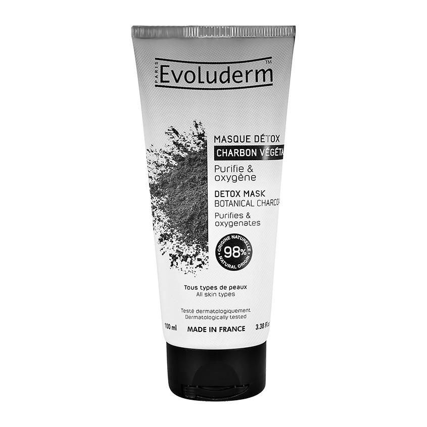 Маска для лица `EVOLUDERM` с древесным углем (детокс эффект) 100 мл