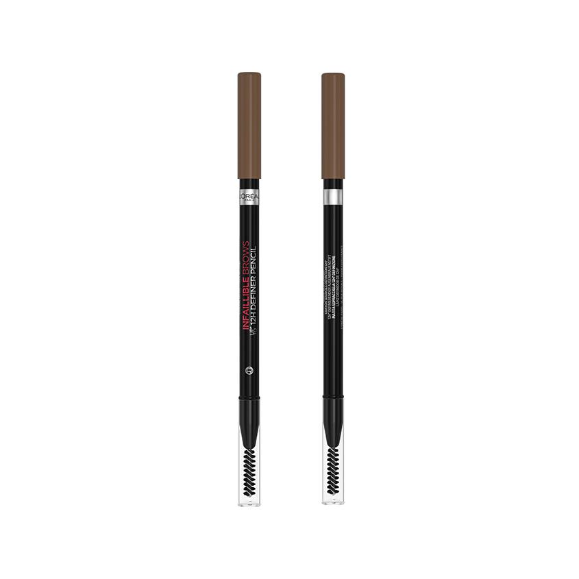 Карандаш для бровей `LOREAL` `INFAILLIBLE BROWS 12H DEFINER` тон 5.0 Light Brunette с щеточкой