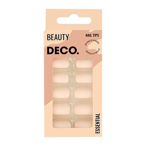 Набор накладных ногтей с клеевыми стикерами `DECO.` ESSENTIAL matt nude (24 шт + клеевые стикеры 24 шт)