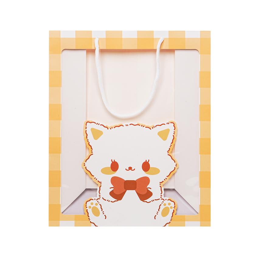 Сумка бумажная `FUN` with window ORANGE в ассортименте (l)