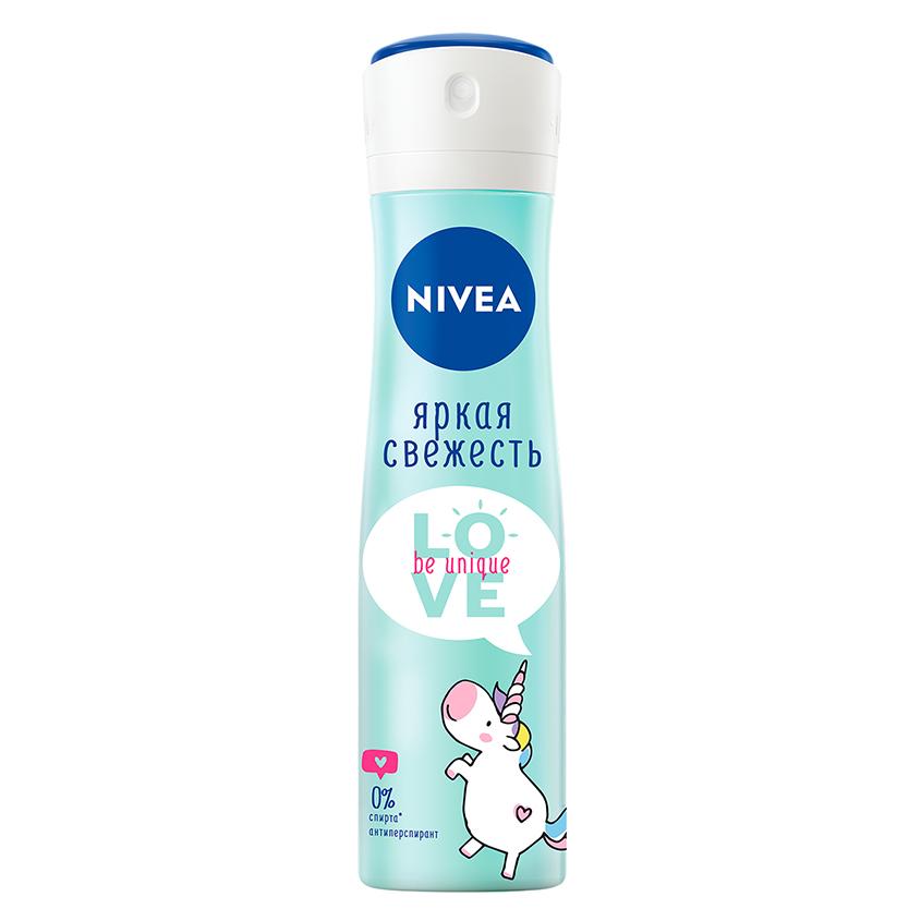 Део-спрей жен. `NIVEA` BE UNIQUE Яркая Свежесть (антиперспирант) 150 мл