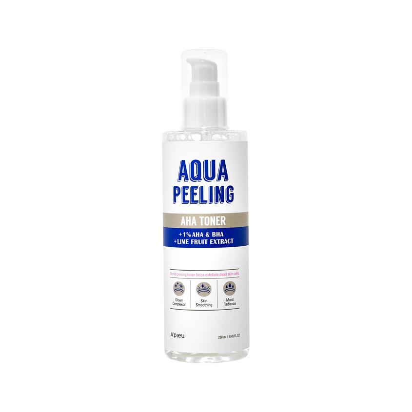 Тонер для лица `A`PIEU` AQUA PEELING с AHA и BHA-кислотами и экстрактом лайма 250 мл