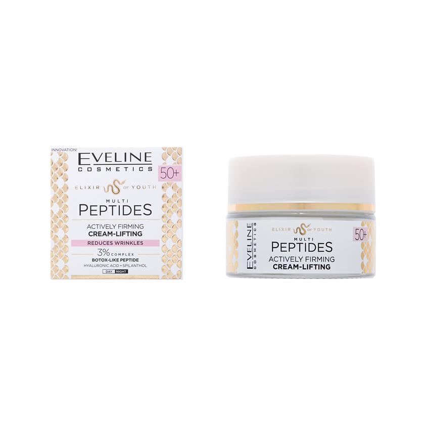 Крем для лица `EVELINE` ELIXIR OF YOUTH активно укрепляющий с пептидами 50+ 50 мл
