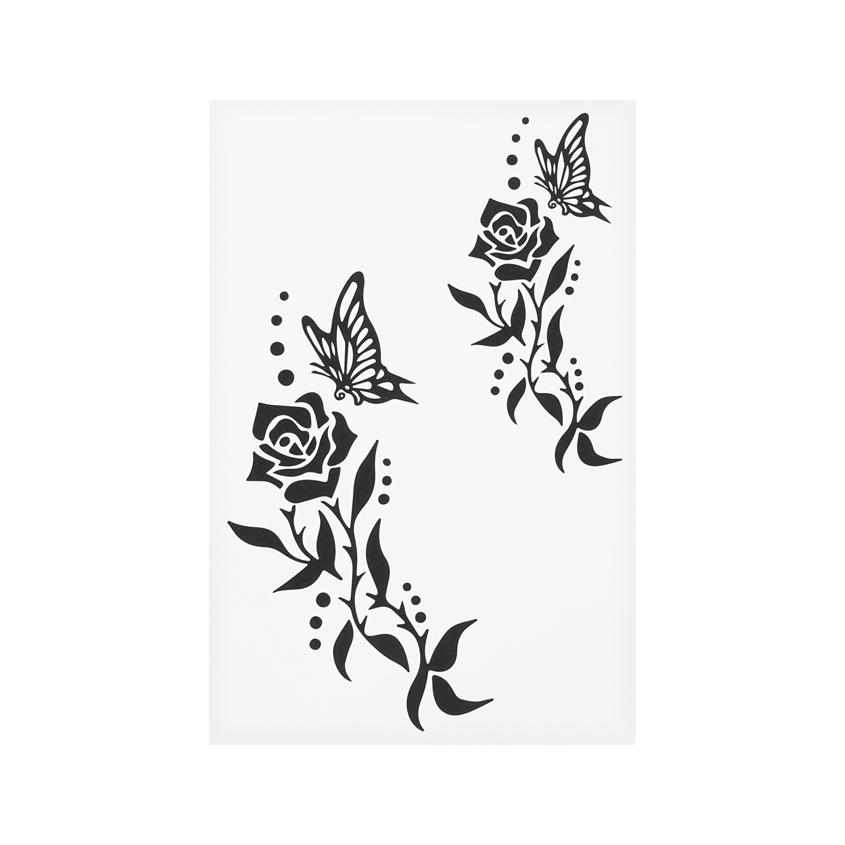 Татуировка для тела `DECO.` переводная (2 flowers and 2 butterflies)