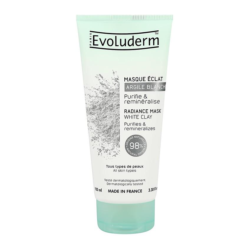 Маска для лица `EVOLUDERM` с белой глиной (для сияния кожи) 100 мл