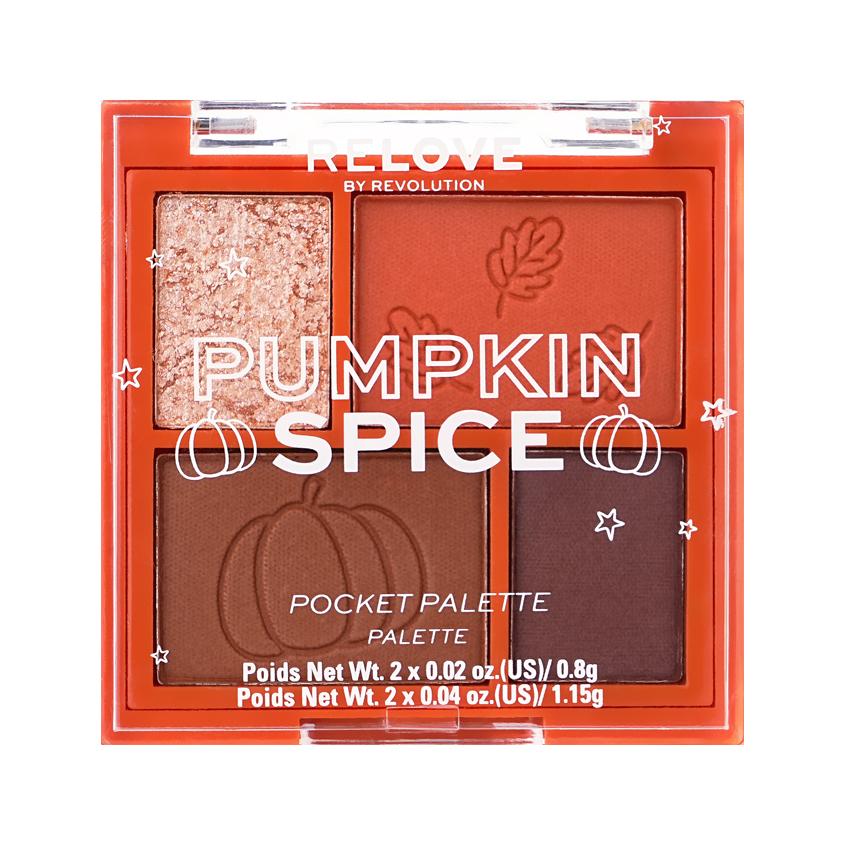 Палетка теней для век `REVOLUTION` `RELOVE` PUMPKIN SPICE в мини-формате