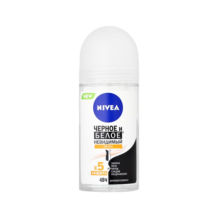 Део-ролл жен. `NIVEA` ЧЕРНОЕ И БЕЛОЕ невидимый Extra (антиперспирант) 50 мл