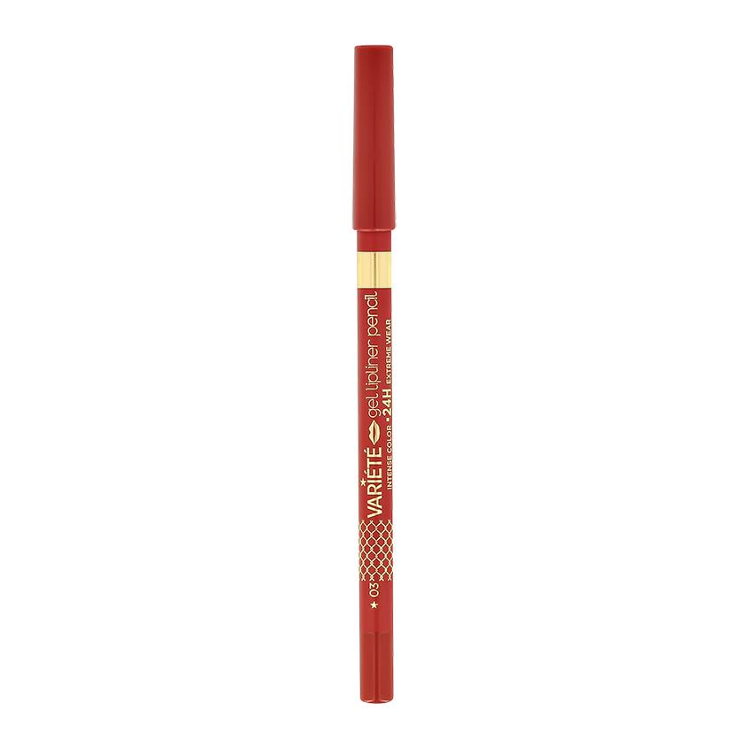 Карандаш для губ `EVELINE` `VARIETE` GEL LIPLINER PENCIL водостойкий матовый тон 03 dark rose