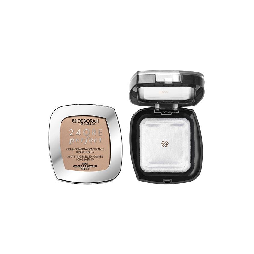 Пудра компактная для лица `DEBORAH` 24 ORE PERFECT COMPACT POWDER матирующая стойкая тон 4