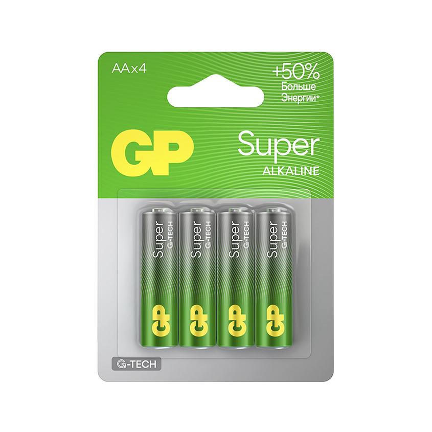 Батарейка `GP` SUPER ALKALINE Алкалиновые 15А АA 4 шт