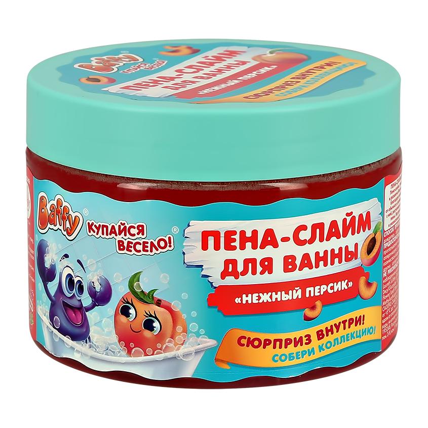 Пена-слайм для ванны `BAFFY` детская 3+ Нежный персик (с сюрпризом) 300 мл