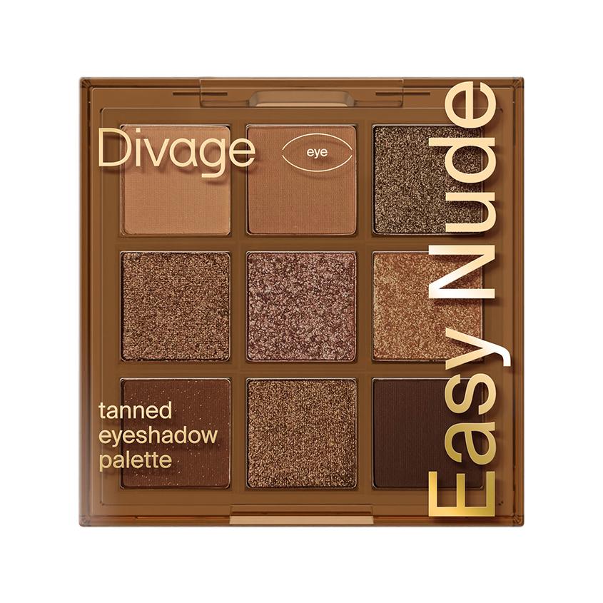 Палетка теней для век `DIVAGE` EASY NUDE TANNED универсальная 9 оттенков