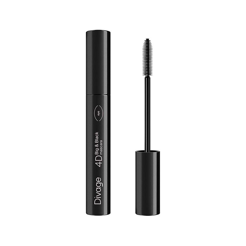 Тушь для ресниц `DIVAGE` 4D BIG&BLACK MASCARA с эффектом объема тон Черный