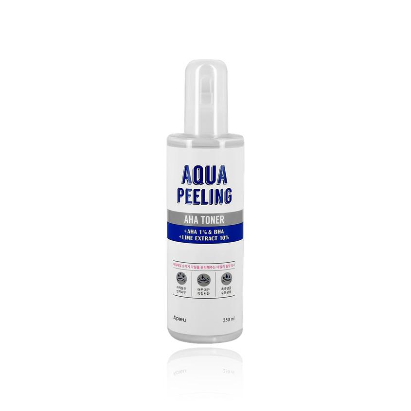 Тонер для лица `A`PIEU` AQUA PEELING с AHA и BHA-кислотами и экстрактом лайма 250 мл