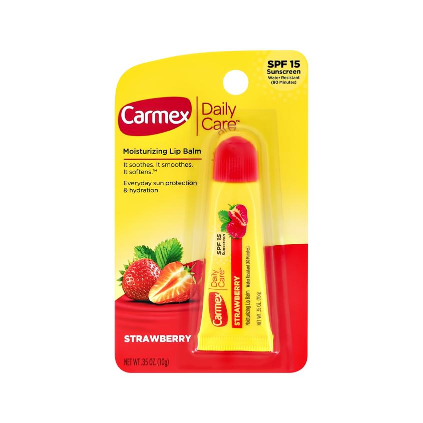 Бальзам для губ `CARMEX` КЛУБНИКА в тубе SPF-15 10 г
