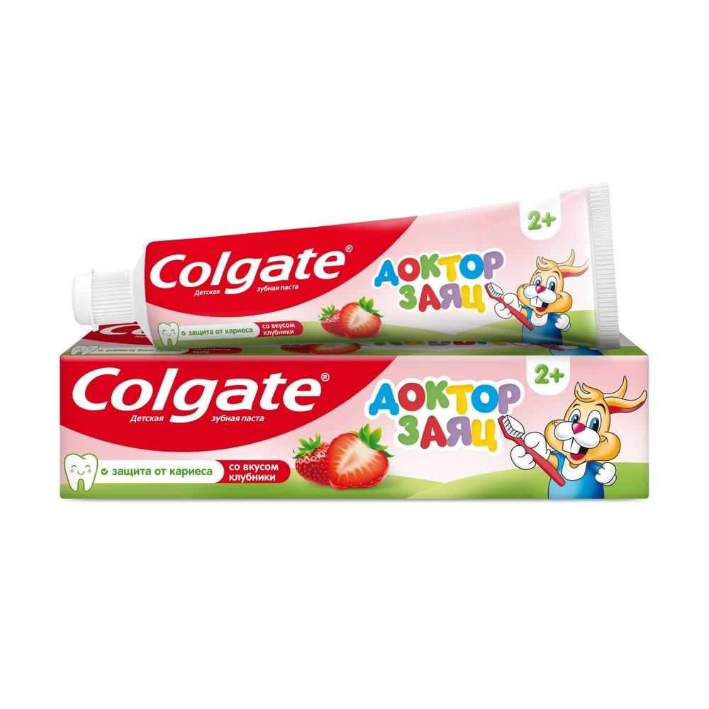 Детская зубная паста Colgate Доктор заяц со вкусом клубники 2+ 50мл