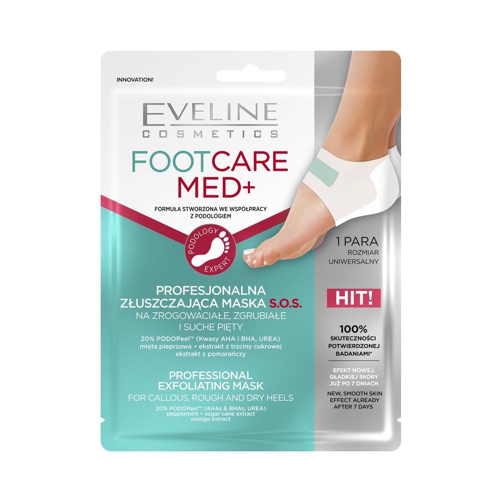 Отшелушивающая экспресс - маска для пяток с AHA и BHA кислотами Eveline Footcare Med+