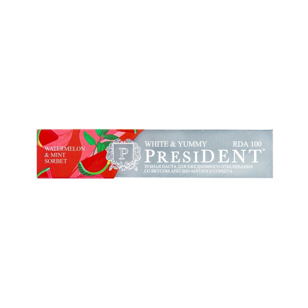 Зубная паста PresiDENT White & Yummy Арбузно-мятный сорбет 75г