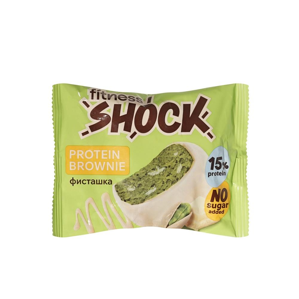 Изделие кондитерское глазированное Брауни белый шоколад и фисташка Fitness SHOK Protein Brownie 50г