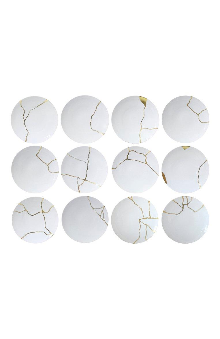 Набор из 12 обеденных тарелок Kintsugi