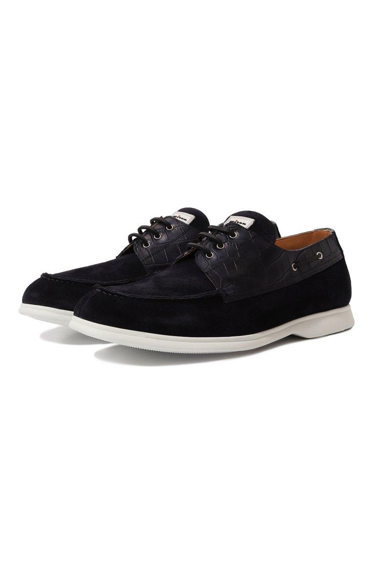 Топсайдеры с отделкой из кожи аллигатора