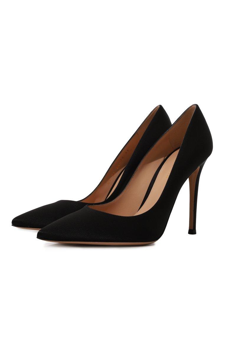 Атласные туфли Gianvito 105 на шпильке