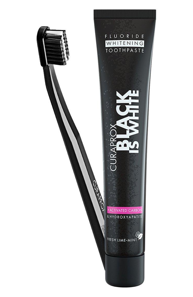 Набор Black Is White: Зубная щетка + Зубная паста (90ml)