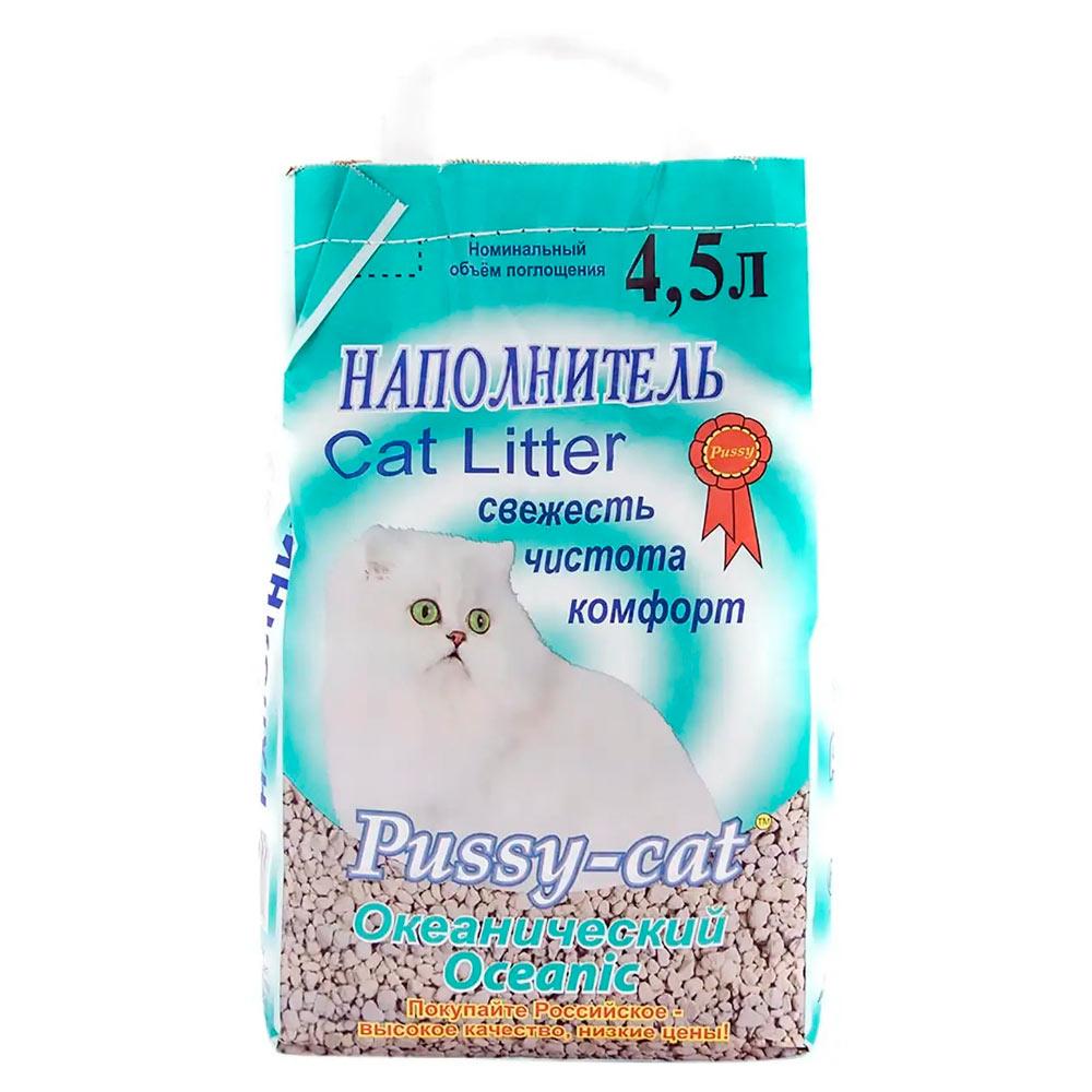Pussy cat Наполнитель цеолитовый впитывающий для кошачьего туалета Океанический, 4,5 л (2,6 кг)