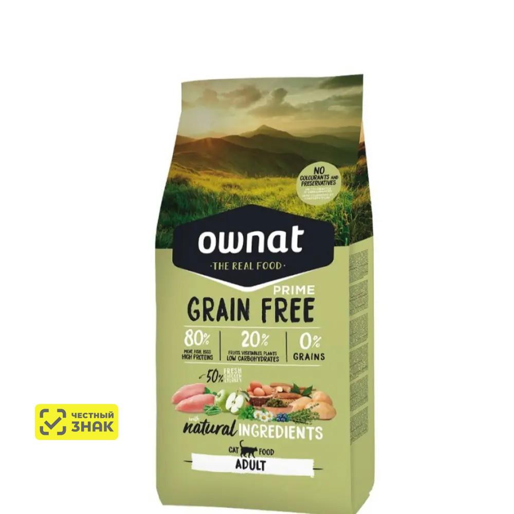 Ownat Adult Grain Free Сухой корм для взрослых кошек, с курицей и индейкой, 1 кг