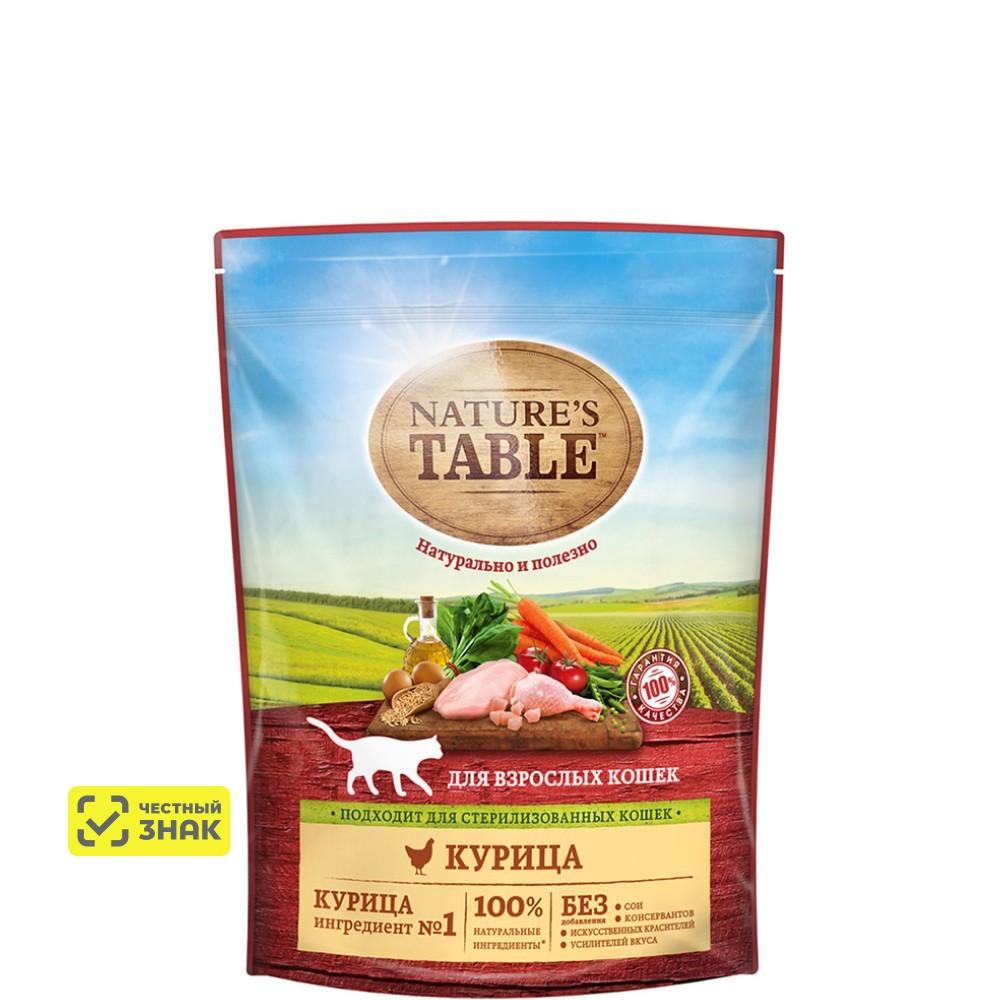 NATURE`S TABLE Сухой корм для кошек, со вкусом курицы, 650 гр.