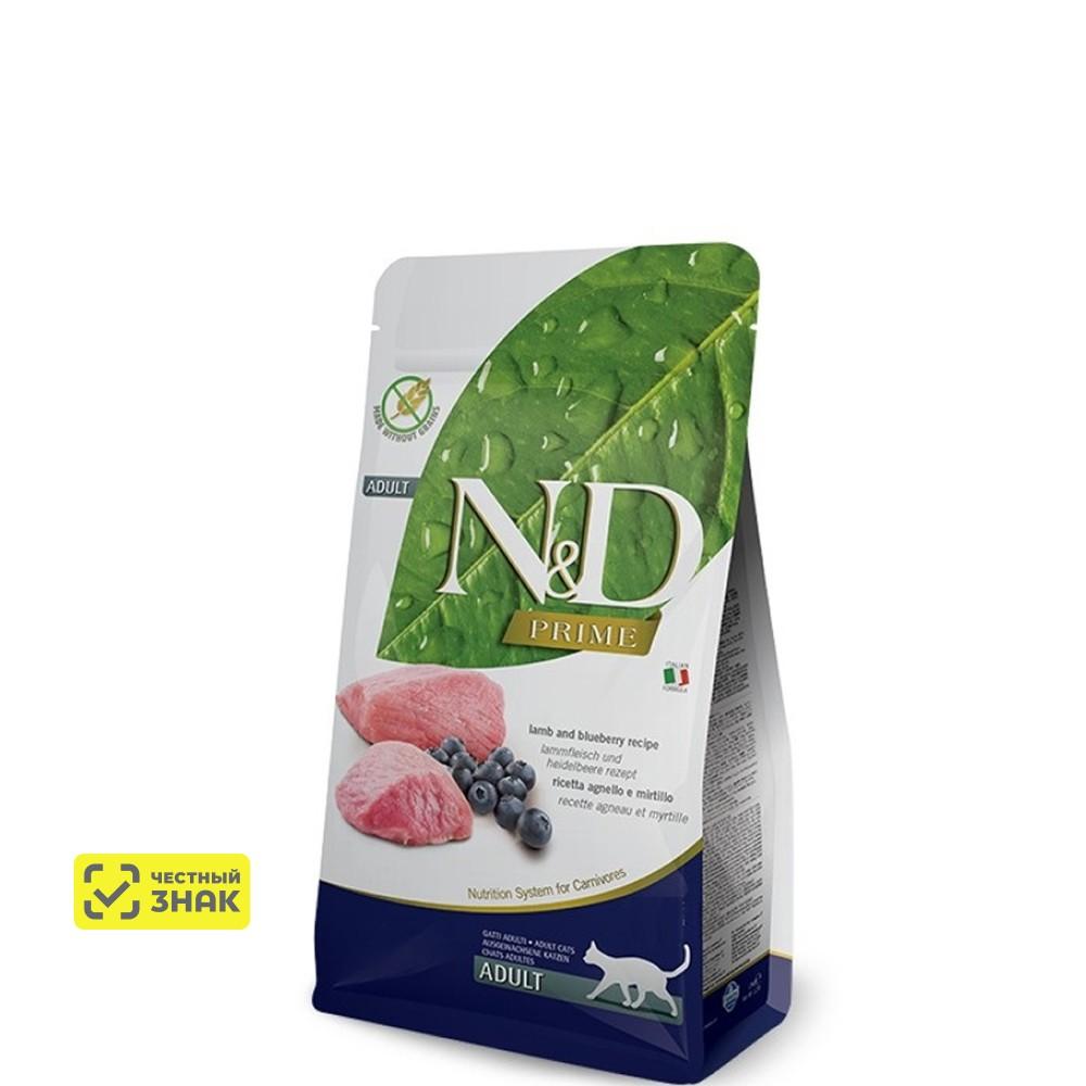 Farmina ND Prime Сухой корм для кошек, с ягненком и черникой, 300 гр.
