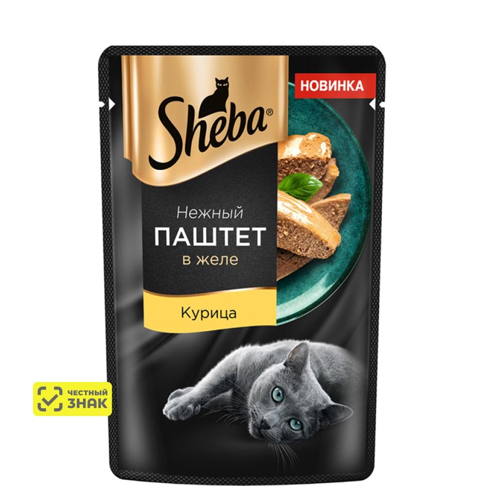 Sheba Влажный корм (пауч) для кошек, с паштетом из курицы в желе, 75 гр.