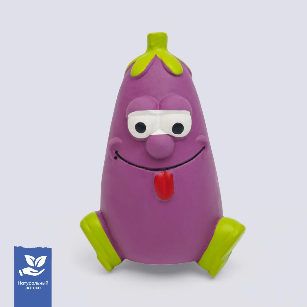 RURRI Игрушка для собак мелких и средних пород Баклажан, 6,5х4,5х9,5 см, разноцветный