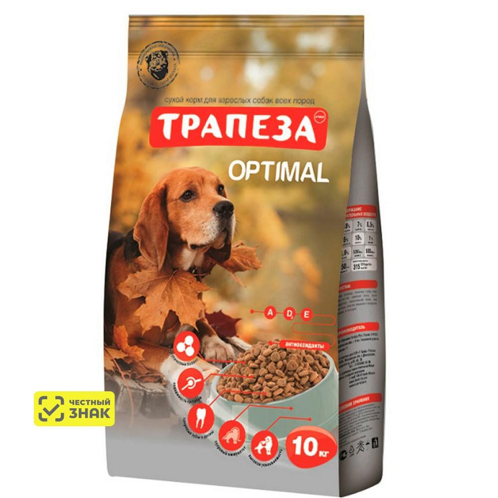 Трапеза Optimal Сухой корм для взрослых собак всех пород живущих в городских условиях, 10 кг