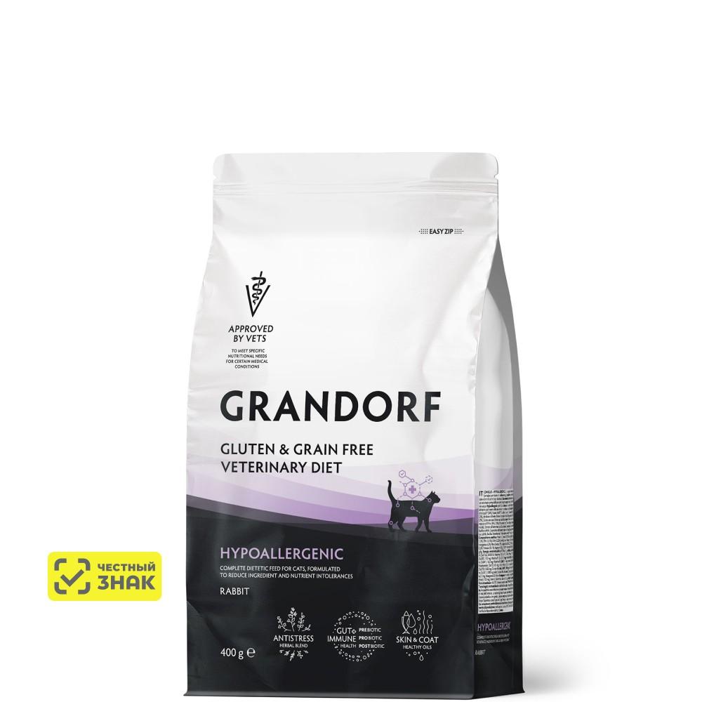 GRANDORF Vet Hypoallergenic Сухой корм для кошек с пищевой аллергией или непереносимостью, 400 гр.