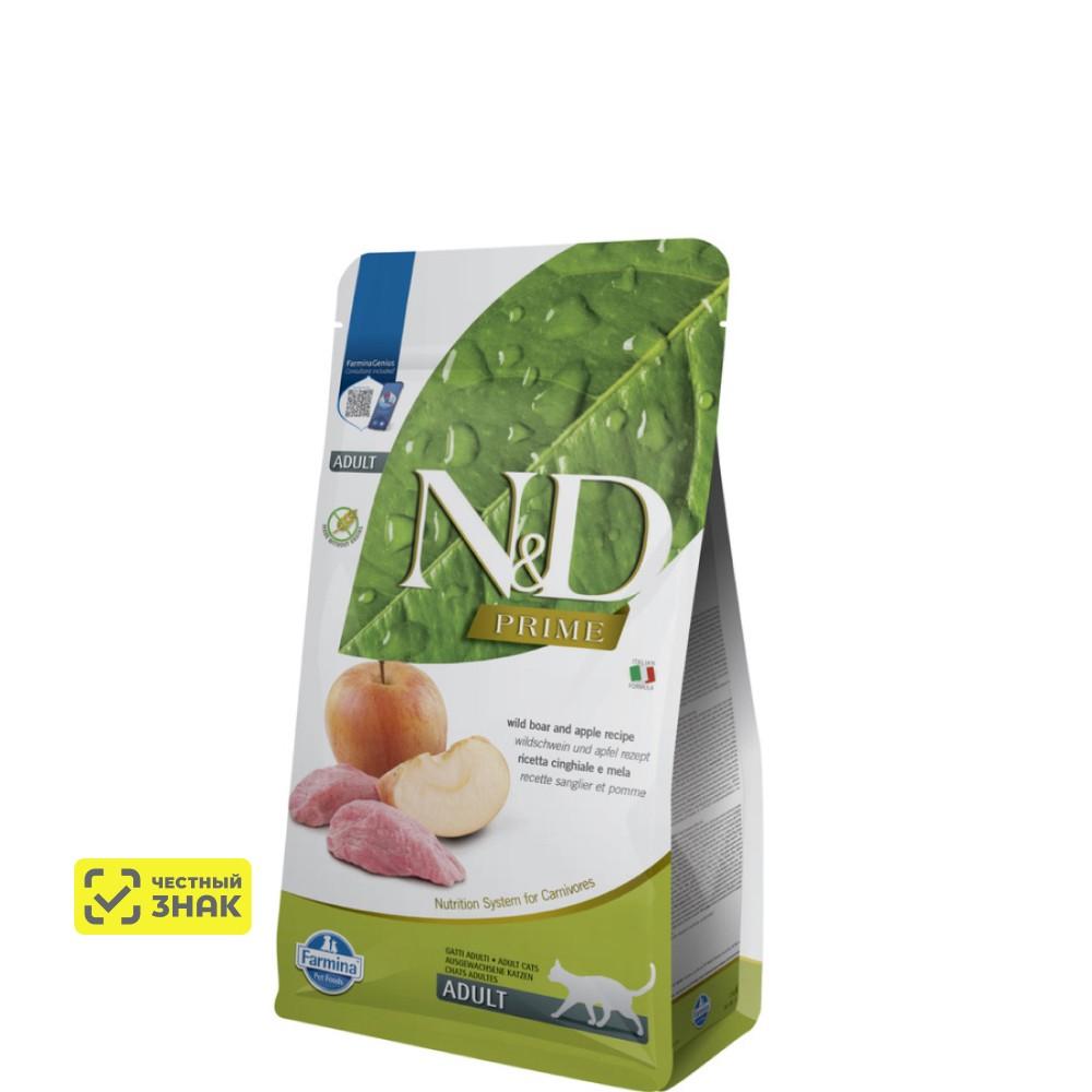 Farmina ND Prime Сухой корм для кошек, с кабаном и яблоком, 300 гр.