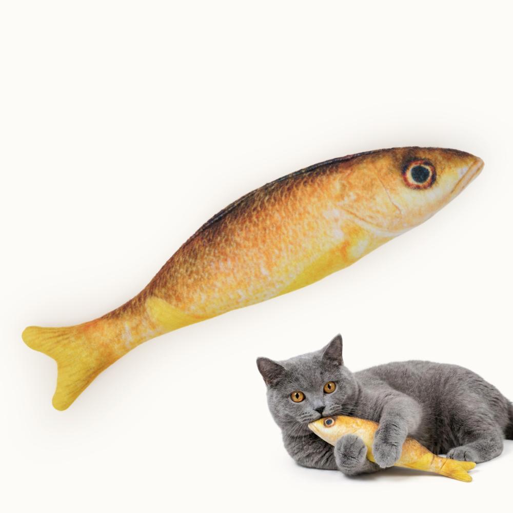 Pet hobby Игрушка для кошек Рыба Школьный хулиган с валерианой и кошачьей мятой, 19,5 см