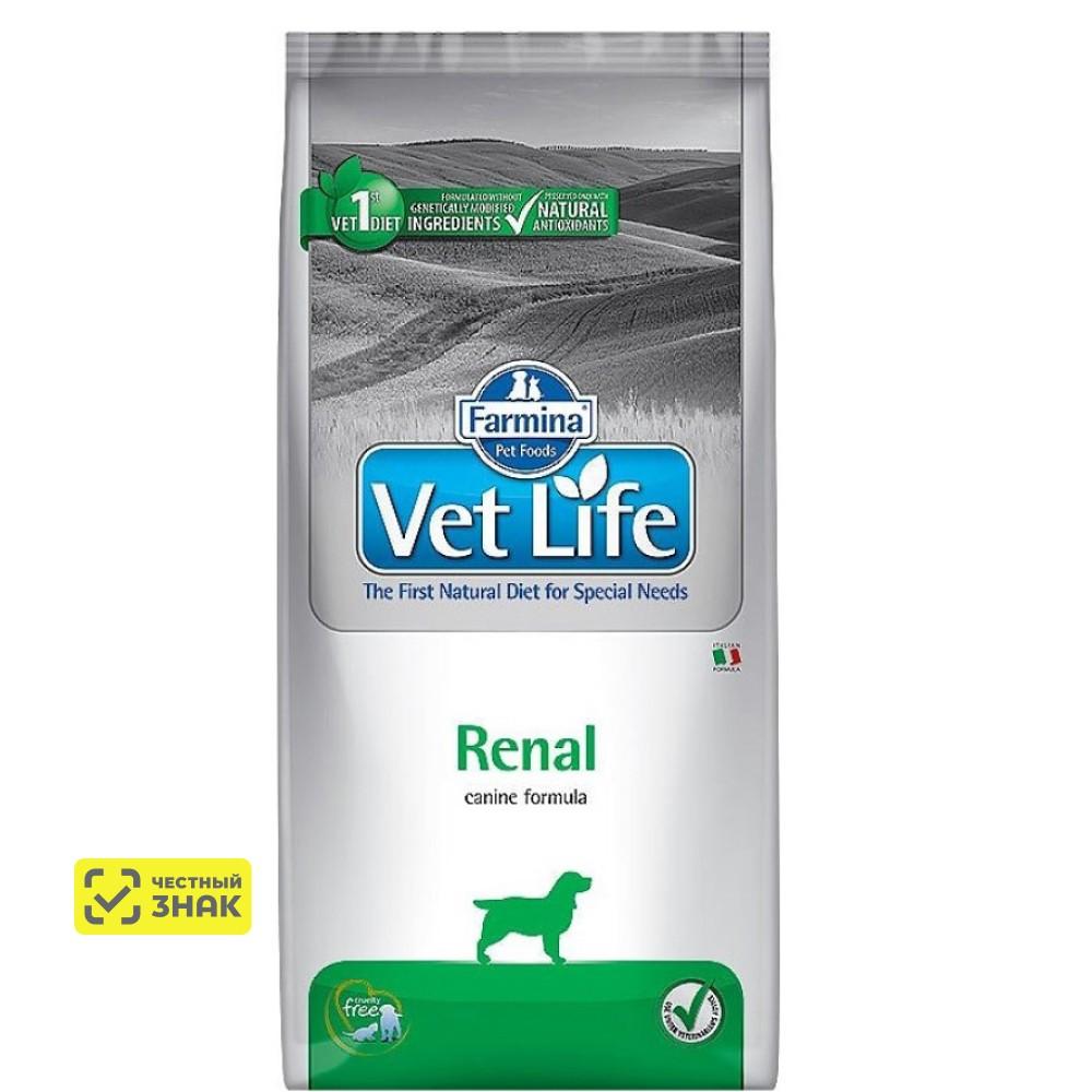 Farmina Vet Life Dog Renal диетический сухой корм для собак при почечной недос таточности, 12 кг