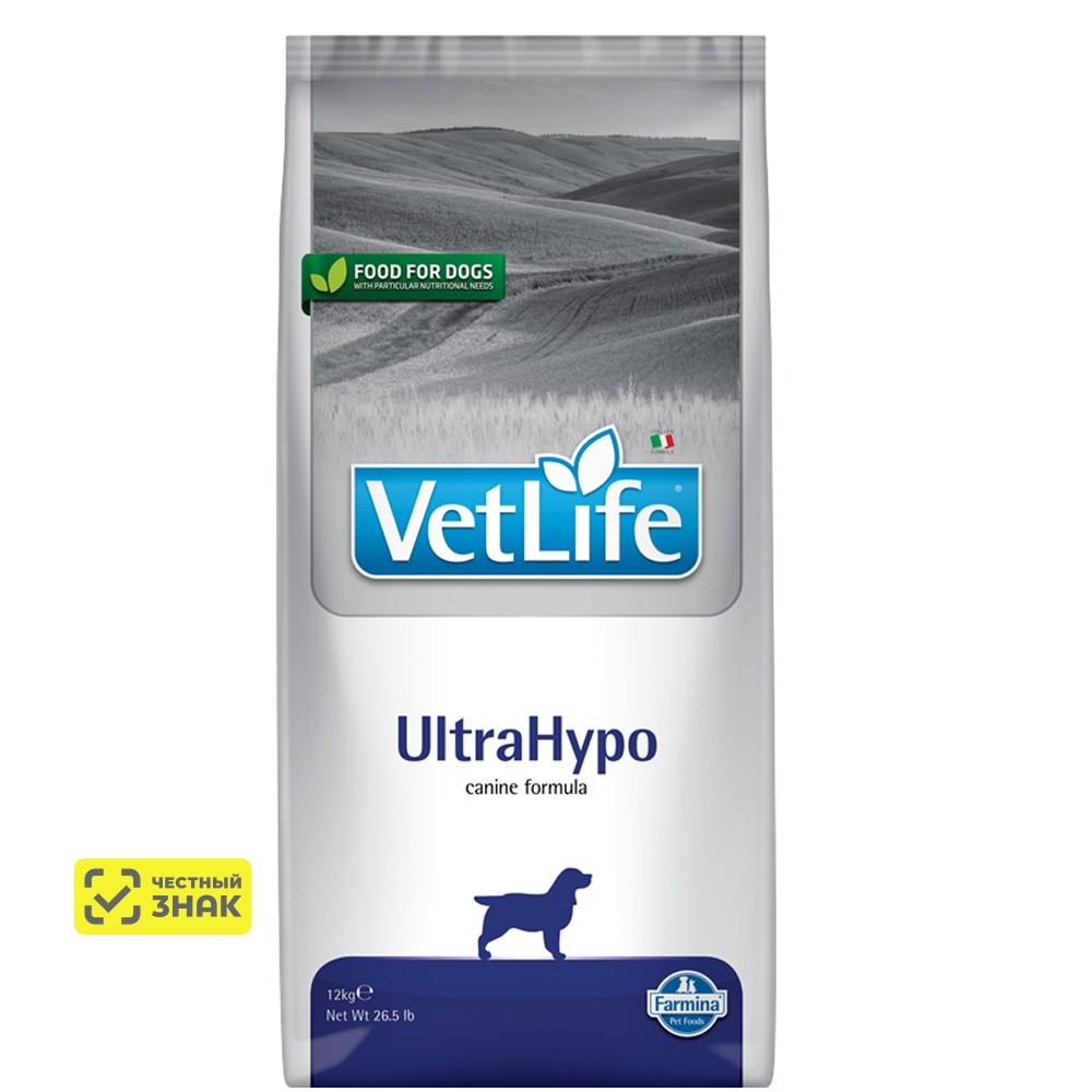 Farmina Vet Life UltraHypo Сухой диетический корм для собак, с рыбой, 12 кг