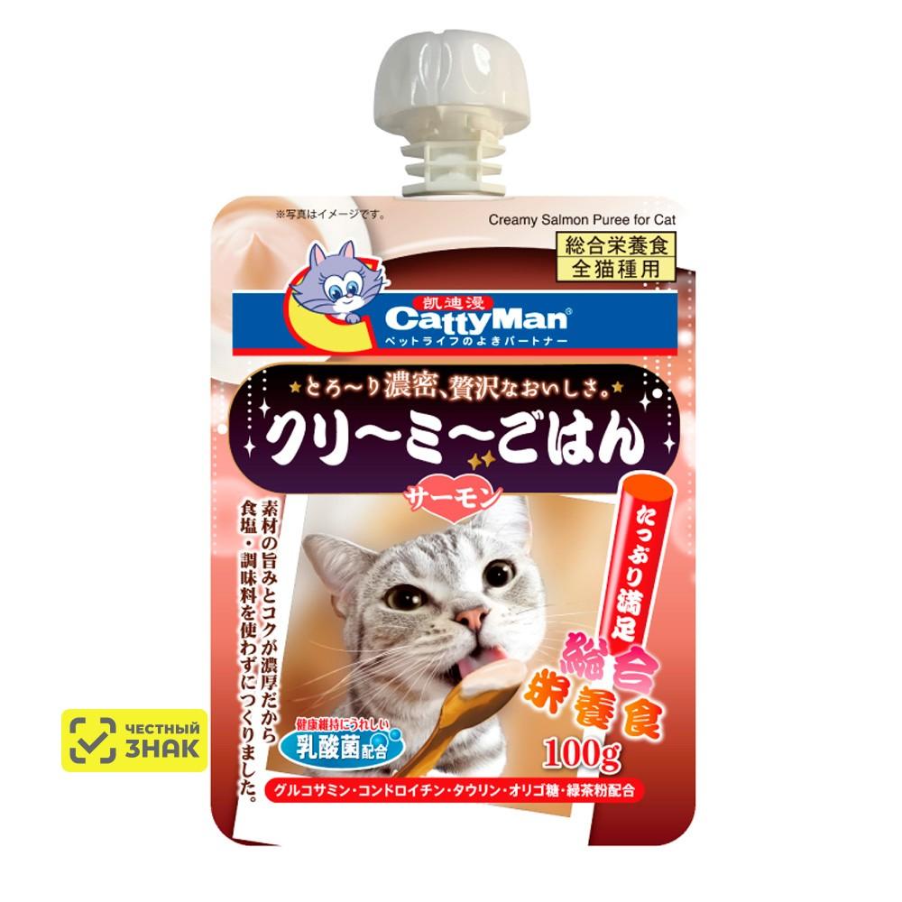 CATTYMAN Лакомство Сгущёнка на основе лосося для кошек и котят, 100 гр.