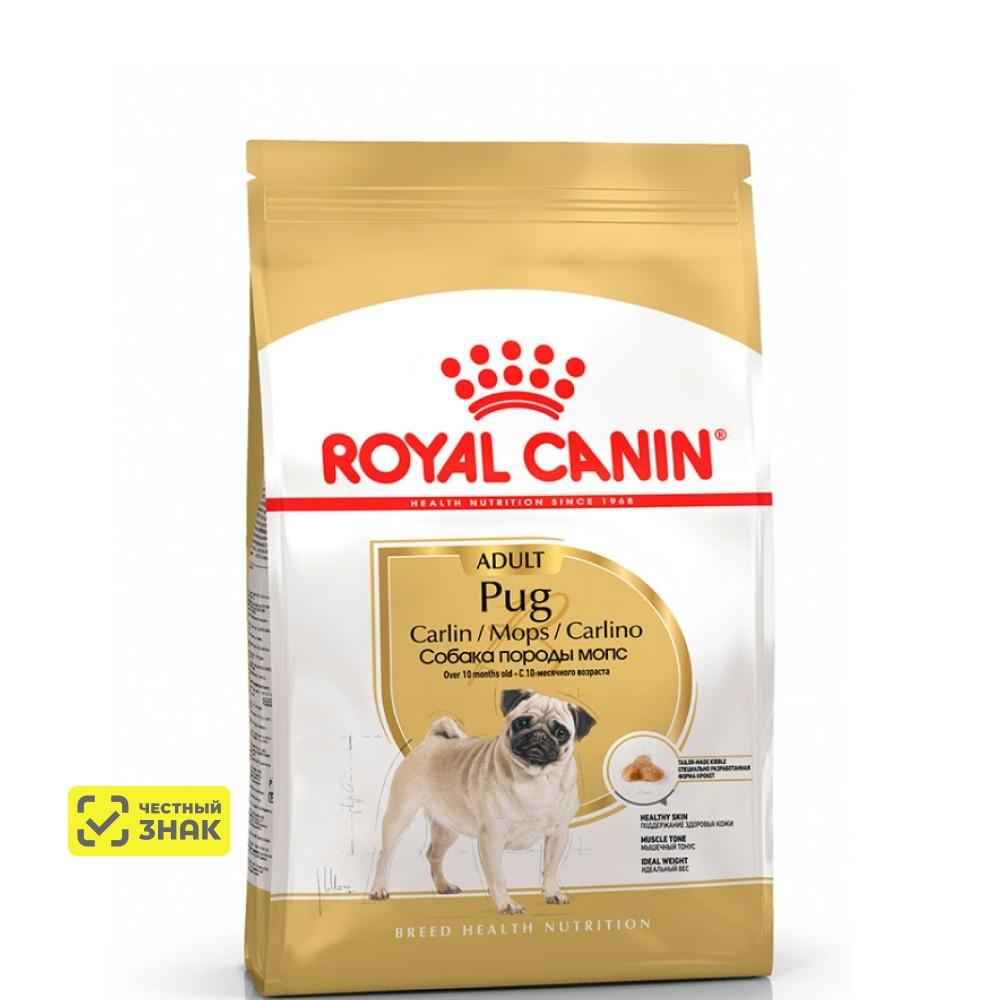 Royal Canin Pug Adult Сухой корм для собак породы мопс старше 10 месяцев, 1,5 кг