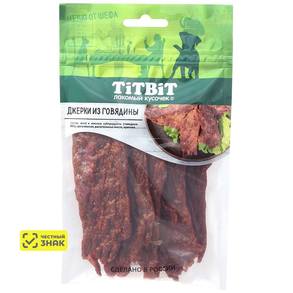 TiTBiT Лакомство Джерки мясные из говядины для собак, 70 гр.