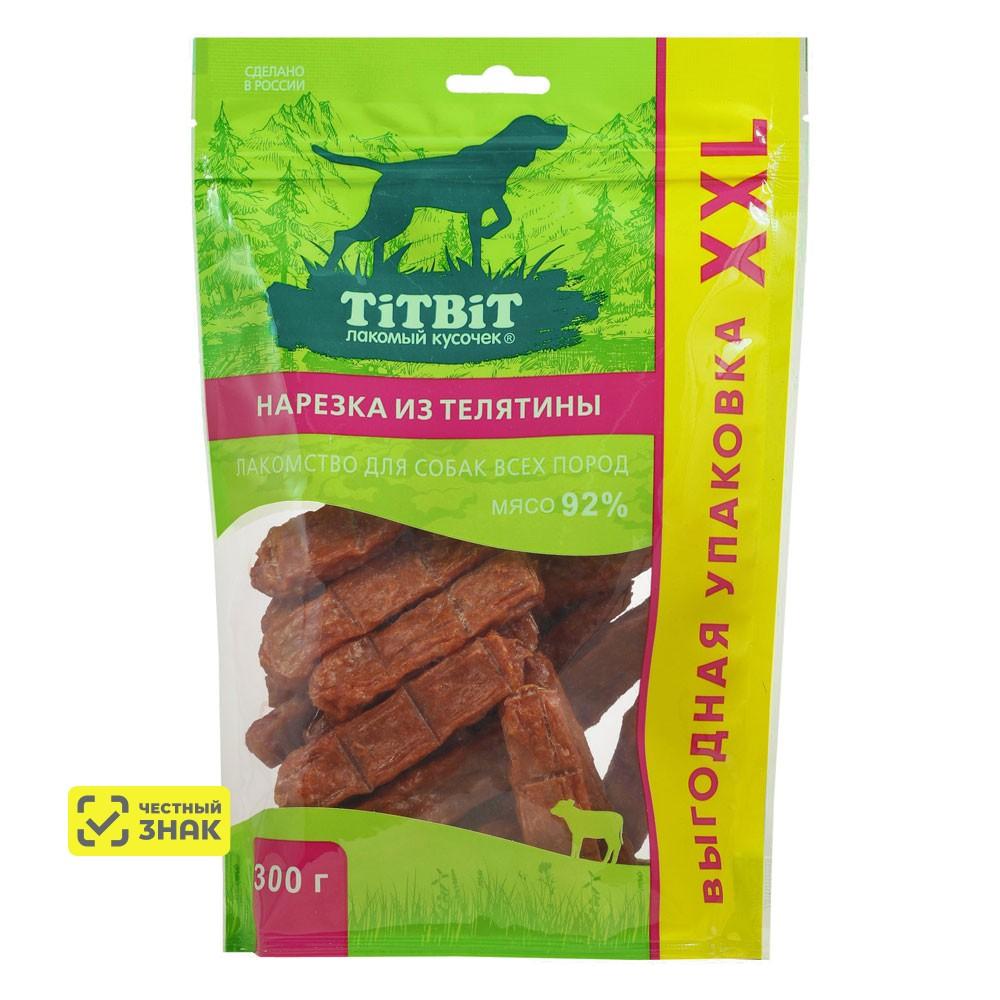 TiTBiT Лакомство Нарезка из телятины для собак, 300 гр.